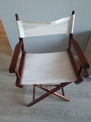 Silla Director Madera y Lona Beige