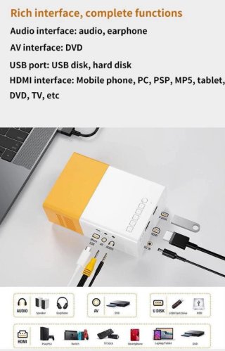 Mini proiettore LED 1080p TFLCD HDMI USB