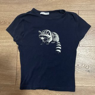 Baby Tee Bershka Mapache Azul Marino vintage Y2K