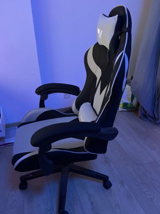Silla Gaming Ergonómica Negra y Blanca