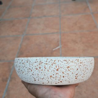 Vaso in pietra stile terrazzo fatto a mano