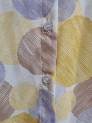 Blusa morbida maniche plissettate giallo e lilla