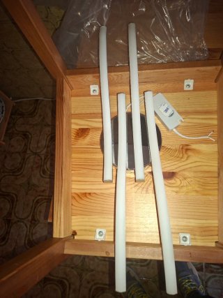 Lámpara Salón LED Madera y Plástico