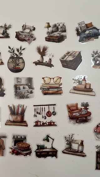 50 Pegatinas Decorativas Estilo Vintage