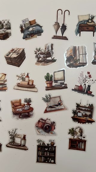 50 Pegatinas Decorativas Estilo Vintage