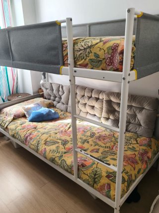 Estructura Litera Ikea Gris y Blanca