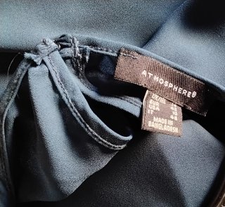 Blusa Primark manga francesa azul petróleo T42