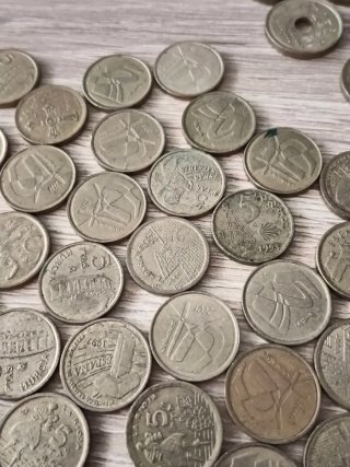 Lote monedas pesetas años 90