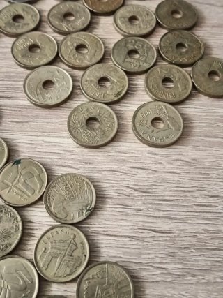 Lote monedas pesetas años 90