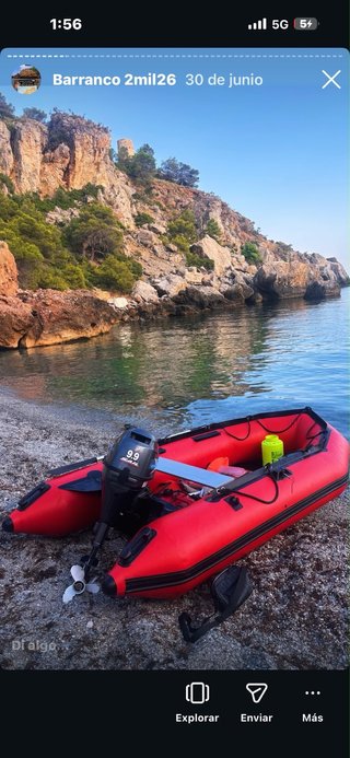 Zodiac hinchable roja  de 3.10con motor 9.9 cv