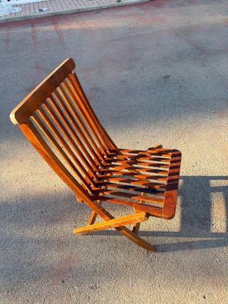 Silla plegable vintage de madera