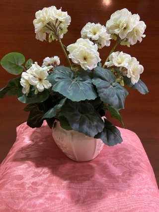 Lote 3 Plantas Artificiales Blancas y Verdes