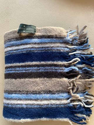 Bufanda Roberto Verino Rayas Azul Gris