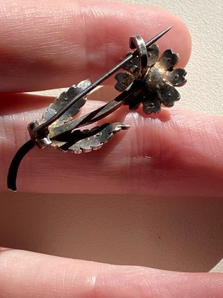 Broche Art Decó, plata y perlas, hecho a mano.