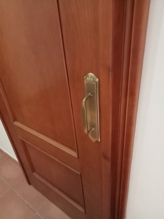 Puerta corredera madera completa