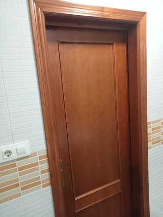 Puerta corredera madera completa