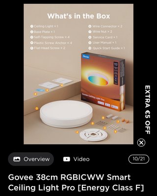 Lámpara Techo Govee RGBICWW Pro 38cm