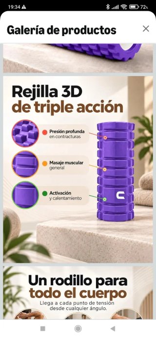 Rodillo de Masaje Muscular Morado