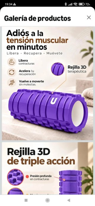 Rodillo de Masaje Muscular Morado
