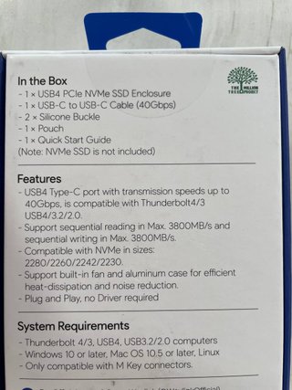 Carcasa WAVLINK USB4 NVMe SSD 40Gbps con Ventilado