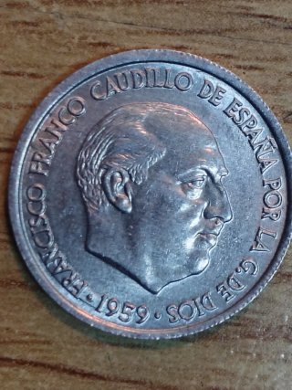 Moneda 10 cts Aluminio 1959 Franco Caudillo Defect