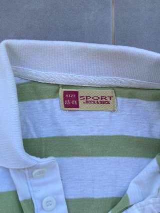 Polo Neck&Neck verde y blanco niño 8-9 años