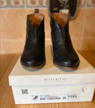 Botines Hispanitas Negros Cuña