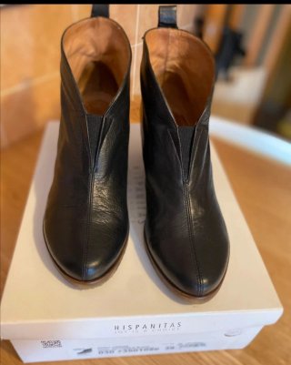 Botines Hispanitas Negros Cuña
