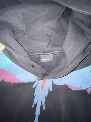 Felpa Marcelo Burlon Nera con Ali Multicolor