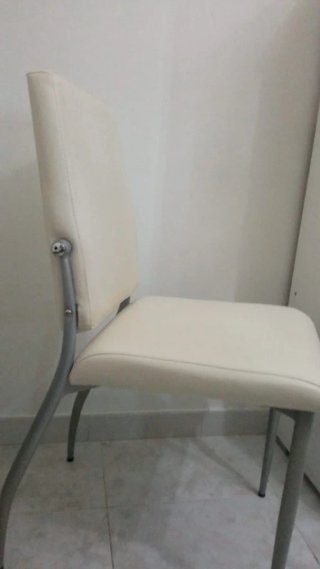 4 Sillas Piel Sintética Moderna Blanca