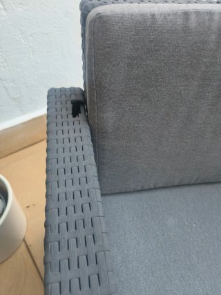 Conjunto Muebles Jardín Plástico Negro Gris
