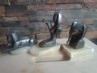 Figuras Egipcias Bronce (Esfinge, Faraón)