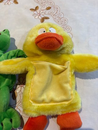 3 Peluches Títere de Guante (Canguro, Rana, Pato)
