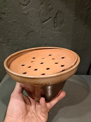 Cenicero Vintage Cerámica Marrón