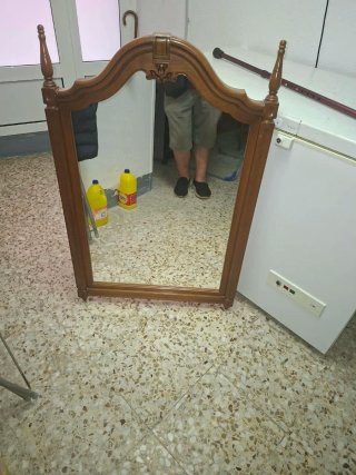 Espejo antiguo madera y cristal