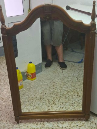 Espejo antiguo madera y cristal