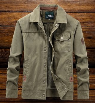 Camisa verde militar hombre