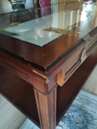 Mesa de centro madera y cristal
