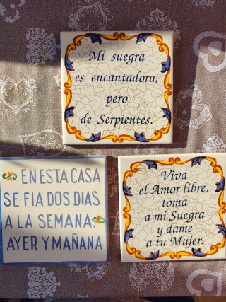 Lote 3 Placas Decorativas Cerámica Frases