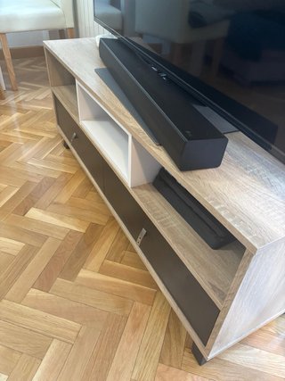 Mueble TV madera y negro