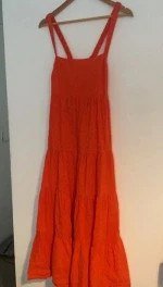Vestido naranja largo tirantes