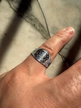 Anello San Benito in Acciaio Inossidabile Aperto