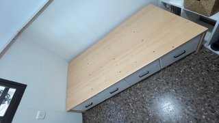 Somier con cajones madera y tela