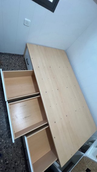 Somier con cajones madera y tela