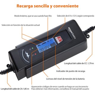 Cargador batería automático 2A/4A, 6V/12V CC