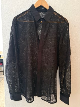 Camisa de encaje negro