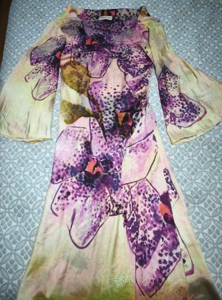 Vestido Purificación García Morado/Amarillo