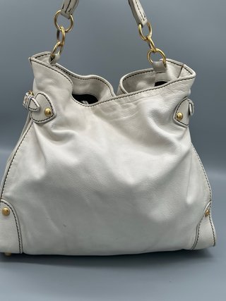 Borsa Miu Miu Pelle Bianca Dettagli Oro