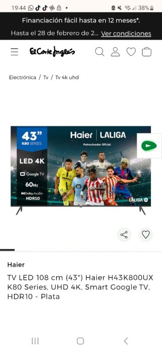 TV Haier H43K800UX K80 108cm(43)