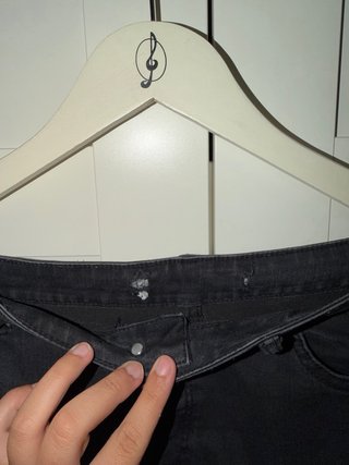 Jeans Bershka Negro Lavado Talla 38